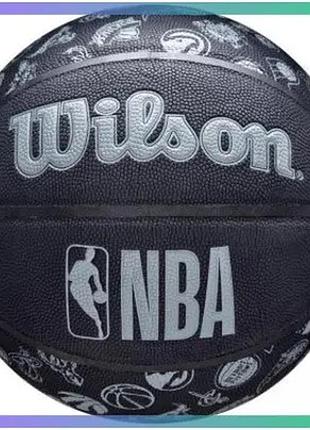 Баскетбольний м'яч wilson nba all team чорний композитна шкіра для гри 6 розмір для жінок sku_wtb1300xbnba6