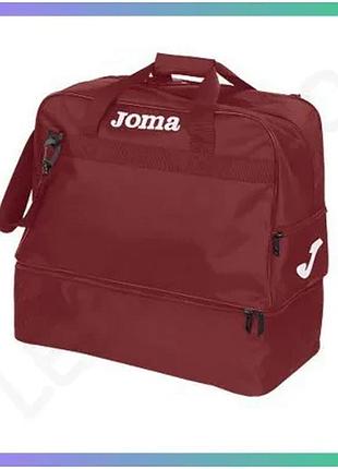 Спортивна сумка joma training бордова 44х45х27см для футболу унісекс з подвійним дном та плечовою шлей sku_400006.671