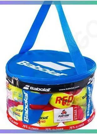 М'ячі для тенісу babolat red felt x24 жовто-червоні для дітей 24 штуки для тренувань на кортах sku_516005-113