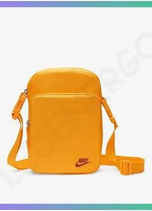 Сумка на плече nike nk heritage crossbody жовта унісекс 23х15х7,5 спортивна сумка для дрібниць sku_db0456-717