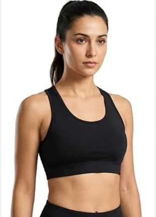 Чорний спортивний топ з вкладишами fabletics