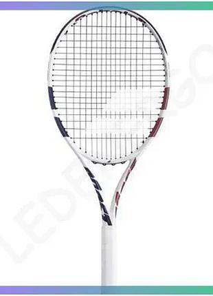 Тенісна ракетка babolat boost drive біла 260г 105" 16*19 баланс 345 унісекс для гри на корту sku_121265-100
