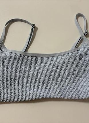 Світло-блакитний топ у рубчик з регульованими бретелями h&m