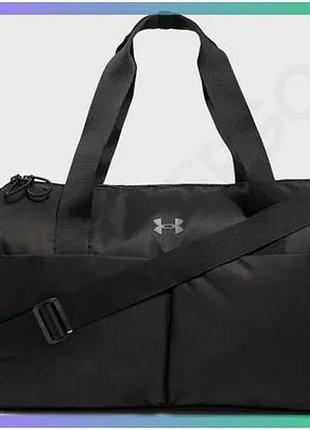 Жіноча спортивна сумка under armour studio lite duffle 26l чорна для тренувань та подорожей 43х29х22 с sku_1388915-001