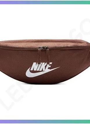 Сумка на пояс nike nk heritage waistpack fa21 коричневая для спорта и активного отдыха 41х10х15 см sku_db0490-265
