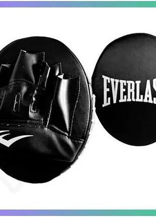 Боксерские лапы everlast core punch mitts черные для тренировок унитекс размер one size sku_p00002673