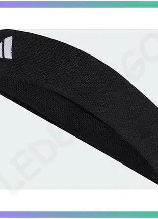 Повязка на голову adidas tennis headband черная унисекс для спорта и фитнеса эластичная повязка sku_ht3909