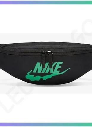 Сумка на пояс nike hritge wstpck черная зеленая 3l для спорта и активного отдыха sku_fn0892-010