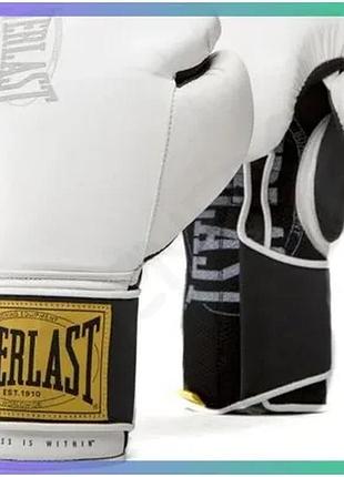Боксерські рукавиці everlast 1910 classic training glove білий 14 унцій навчальні рукавички для боксу sku_p00001710