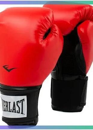 Боксерські рукавиці everlast pro style 2 червоні 12 унцій тренувальні рукавички для боксу унісекс sku_p00003084