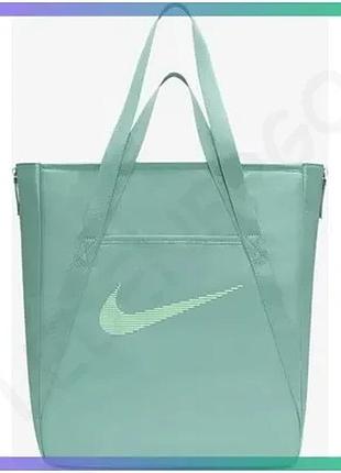 Сумка nike nk gym tote 28l м'ятна спортивна сумка для жінок з кишенями 41 x 33 x 13 см sku_dr7217-017