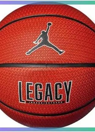 Баскетбольный мяч nike jordan legacy 2.0 8p амбер черный металлический серебристый 7 размер уличный за sku_j.100.8253.855.07