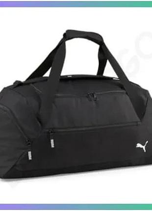 Спортивная сумка puma teamgoal teambag 55l черная для тренировок и матчей с карманом для обуви 29x65x3 sku_090233-01