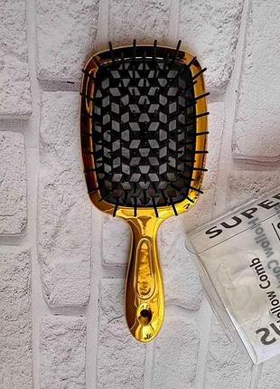 Расческа супер браш hollow comb силиконовая ворс блестящий (21*9*5см) 21248 тм eстет