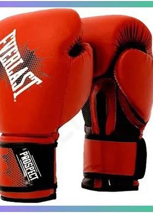 Боксерские перчатки everlast prospect gloves красные черные 8 унций для детей бокс кикбоксинг sku_820260-70-4
