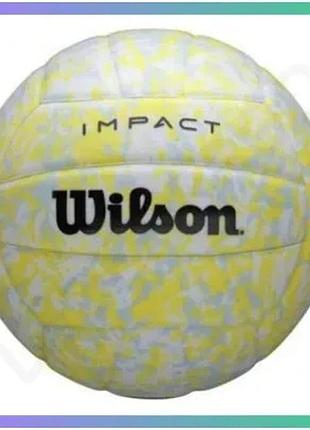 Волейбольный мяч wilson impact gen зеленый синий размер 5 для школьного использования волейбол sku_wv2000802xbof