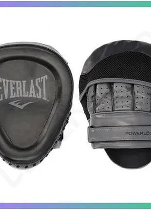 Боксерские лапы everlast powerlock r focus mitt черные для тренировок унитекс one size sku_p00002746