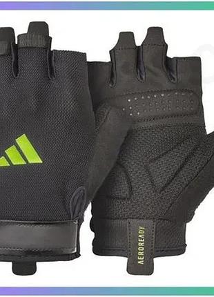 Рукавички для тренінгу adidas essential training gloves xl чорні зелені унісекс для спорту та фітнесу sku_adgb-15004gn
