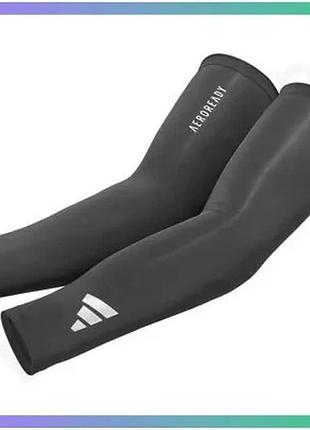 Компресійні нарукавники adidas aeroready чорні s/m для бігу та фітнесу дихаючі рукави для тренувань sku_adsl-13011bk