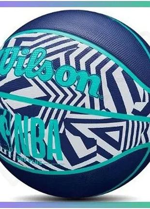 Баскетбольный мяч wilson nba drv plus dazzle camo indigo 6 для игры на улице и в зале sku_wz3016102xb6