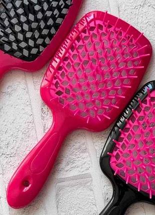 Гребінець для волосся супер браш hollow comb мякий (21*9*5см) 21245 тм eстет