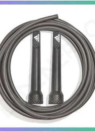 Скакалка adidas essential skipping rope сірий 2,8 м для кардіо тренувань унісекс спортивний інвентар sku_adrp-13011