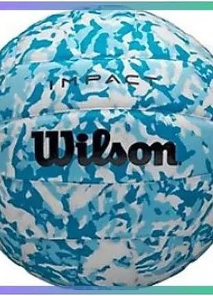Волейбольний м'яч wilson impact gen green синій розмір 5 синтетичний матеріал для шкільного використан sku_wv2000801xbof
