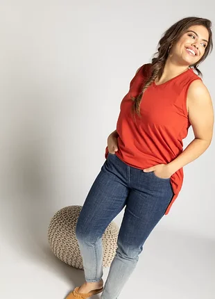 Новый топ оранжевый вискоза 'ulla popken selection' 6xl-7xl