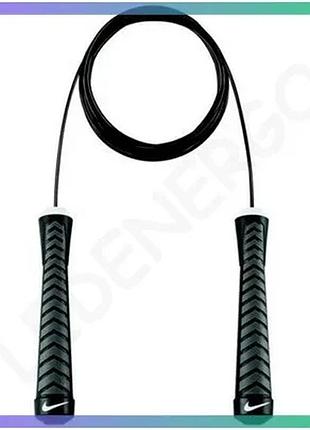 Швидкісна скакалка nike fundamental speed rope чорна універсальна для тренувань у залі та вдома sku_n.100.0487.027.ns