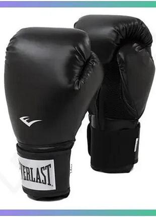 Боксерские перчатки everlast pro style2 10 унций черные для тренировок и фитнеса рукавицы sku_p00003073