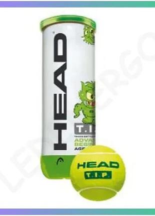 Мячи для тенниса head tip green 3b банка желто-зеленые для детей обучение ударам теннисные мячи sku_578133