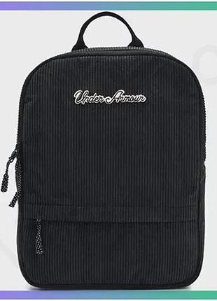 Рюкзак under armour loudon corduroy sm bp 10l чорний жіночий вельветовий спортивний рюкзак 25x35,5x10 sku_1384676-001