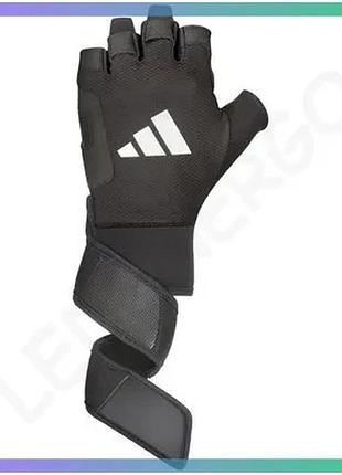 Рукавички для тренінгу adidas strength training gloves чорні уні s для спорту захист рук під час трену sku_adgb-15041