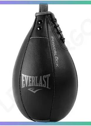 Боксерська груша everlast powerlock speed bag чорна шкіряна для тренувань унісекс l sku_p00002723