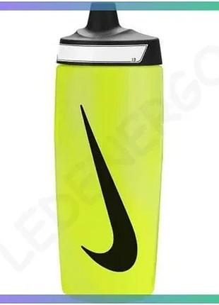 Пляшка nike refuel bottle grip 532 мл жовта чорна текстурована для спорту унісекс напій sku_n.100.9955.753.18