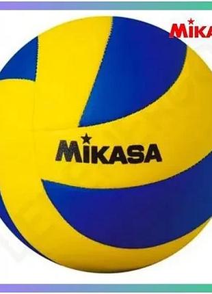 Волейбольный мяч сувенирный mikasa mva1.5 мини желто-синий для тренировки и развлечения sku_mva1.5