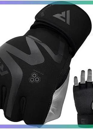 Тренировочные перчатки rdx grappling gloves neoprene t15 черные xl для бокса неопреновые унисекс sku_ggn-t15mb