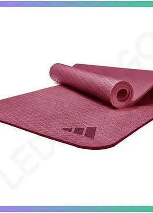 Килимок для йоги adidas yoga mat бордовый 183 х 61 х 1 см для занятий спортом и фитнесом sku_adyg-10003cb