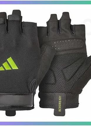Рукавички для тренінгу adidas essential training gloves чорні зелені унісекс l для спорту та фітнесу sku_adgb-15003gn