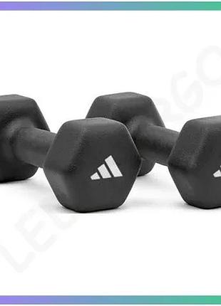 Гантелі adidas dumbbells чорні 5 кг неопренові з чавунним сердечником для тренувань унісекс sku_adwt-11405-nl