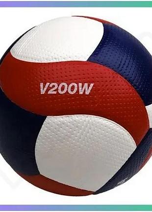 Волейбольний м'яч mikasa v200w-usa жовто-синій професійний м'яч fivb для гри в залі та на вулиці sku_v200w-usa