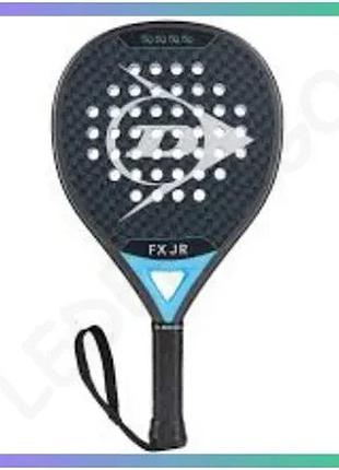 Ракетка для падел тенісу dunlop fx junior чорна для дітей унісекс вага 310-330 г форма сльоза sku_10370738