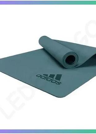 Килимок для йоги adidas premium yoga mat темно-зелений 176х61х0,5 см для фітнесу та пілатесу килимок д sku_adyg-10300rg