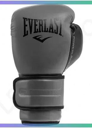 Боксерские перчатки everlast powerlock 2r training glove серые черные 16 унций для тренировок унитекс sku_p00002307