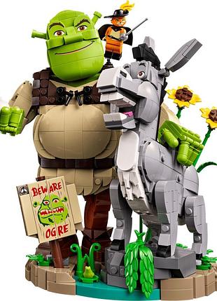 Шрек, віслюк і кіт в чоботях lego лего
