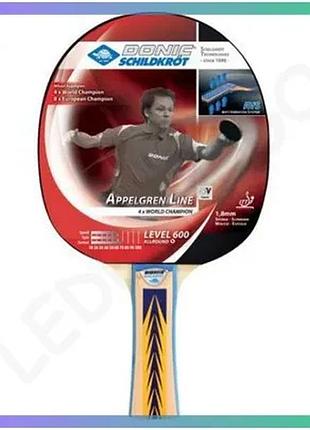Ракетка для настольного тенниса donic-schildkrot appelgren 600 1,8 мм для игроков среднего уровня унив sku_723080