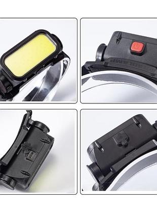 Налобный фонарь для рыбалки кемпинга bl-008+cob (white+red), фонарик аккумуляторный наголовный gs-53