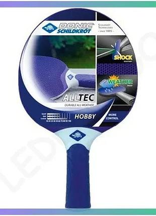 Ракетка для настільного тенісу donic-schildkrot alltec hobby для початківців захисного стилю гри sku_733014