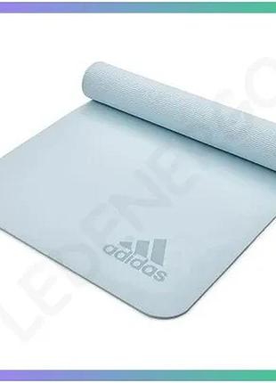Килимок для йоги adidas premium yoga mat светло-голубой 176 х 61 х 0,5 см для пилатеса и фитнеса sku_adyg-10300bl