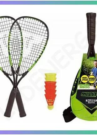 Набір для спідмінтону talbot speedbadminton set speed 5500 зелений ракетки для активного відпочинку sku_490115 - 490118
